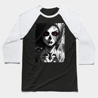 Witching Hour Wonders: Captivating Black and White Artwork for Dark Art Lovers, Goths, and Metalheads Baseball T-Shirt